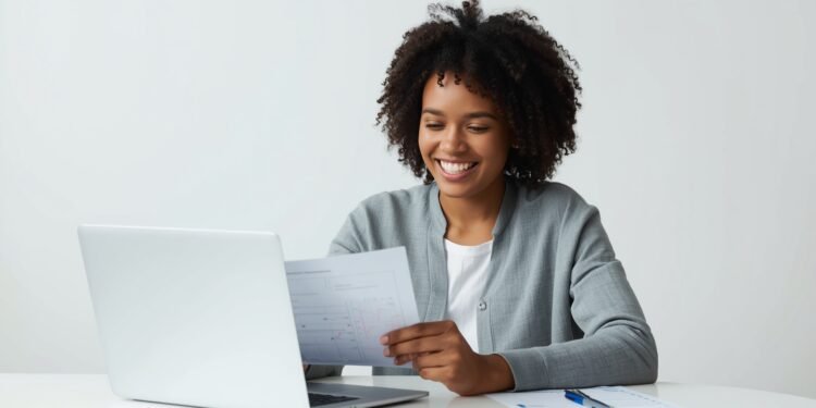 Man researching how personal loans work on a laptop at home
