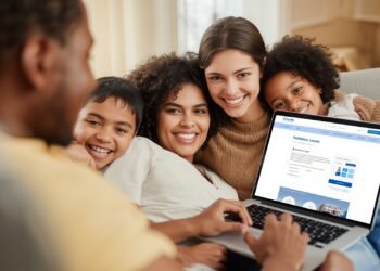 Happy Family Applying For Personal Loan