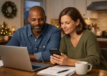 same-day loans guide showing calm and confident financial planning at home